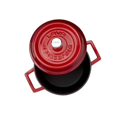 Lava Cast Iron Round Casserole Ø20cm, 2.8L, Red, Trendy