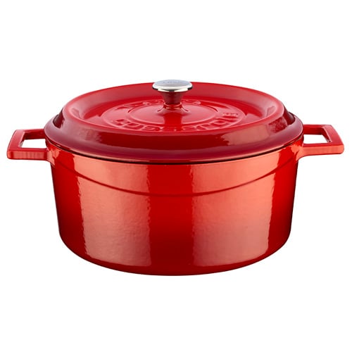 Lava Cast Iron Round Casserole Ø24cm, 4.5L, Red, Trendy