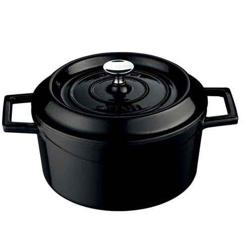 Lava Cast Iron Round Casserole Ø32cm, 10L, Black, Trendy