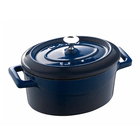Lava Cast Iron Oval Mini Casserole Ø10cm, 0.36L, Blue, Trendy