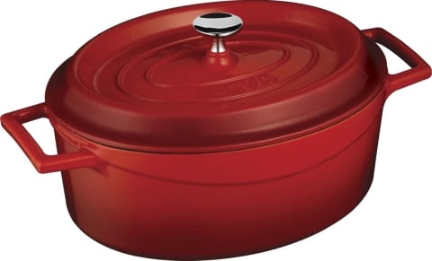 Lava Cast Iron Oval Casserole Ø29cm, 4.8L, Red, Trendy