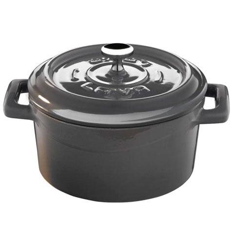 Lava Cast Iron Round Mini Casserole Ø10cm, 0.35L, Gray, Trendy