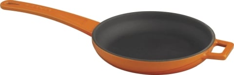 Lava Cast Iron Round Fry Pan With Metal Handle Ø20cm, 0.8L, Orange