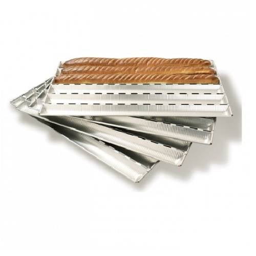 Mafter Alu-Gaufer French Bread Sheet for 6 Baguettes 650x430mm