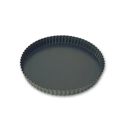 Matfer Stainless Steel Non-Stick Fluted Round Tart Tin Ø24xH2.4cm, Exopan