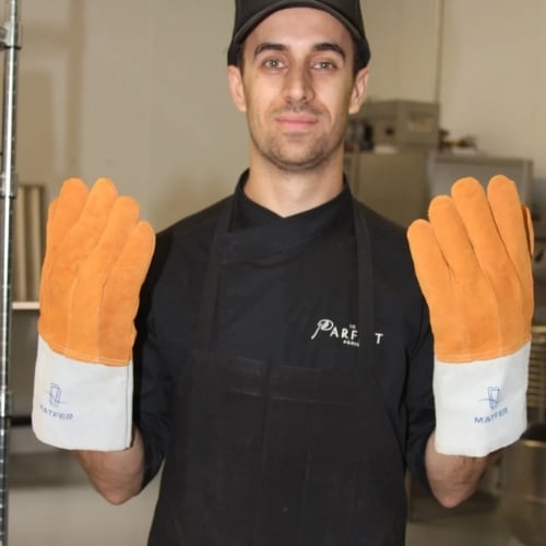 Matfer Leather Heat-Resistant Oven Gloves L40cm
