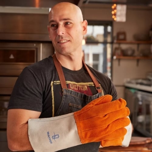 Matfer Leather Heat-Resistant Oven Gloves L40cm