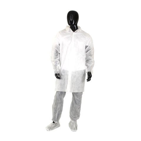 Pal Non Woven Visitor's Coat,25-Pc/Pkt, 4-Pkt/Ctn, L