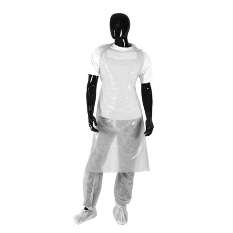 Pal Polythene Apron, White, 69X107cm, 100-Pc/Pkt, 10-Pkt/Ctn