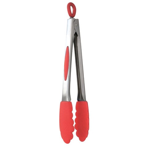 Mastrad Silicone Multi-Purpose Tongs 26cm, Red