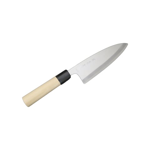 Kikumori Hand Made Molybudenum Deba Knife With Wooden Handle 18cm