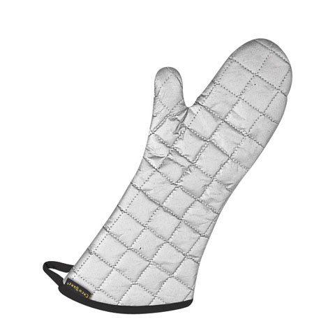 San Jamar Silicone-Coated Oven Mitts L13", White