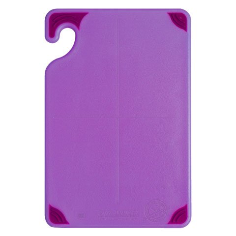 San Jamar Saf-T-Zone Cutting Board H6xW9xD3/8", Purple