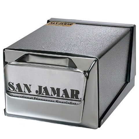 San Jamar Counter-Top Fullfold Napkin Dispenser, Black & Chrome