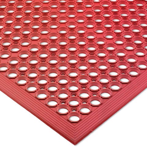 San Jamar Kitchen Mat 3'x5'x1/2", Red