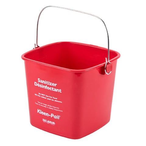 San Jamar Plastic Square Kleen Pail 5.68L, Red