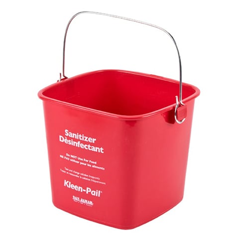 San Jamar Plastic Square Kleen Pail 7.57L, Red