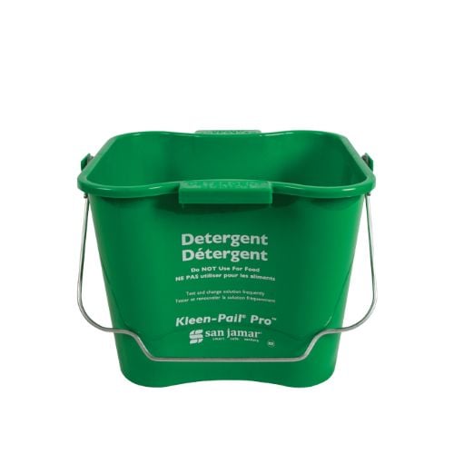 San Jamar Polypropelene Rectangle Bucket L24.77xW21.59xH18.41cm, 5.68L, Green, Kleen Pail Pro