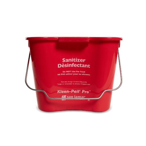 San Jamar Polypropelene Rectangle Bucket L24.77xW21.59xH18.41cm, 5.68L, Red, Kleen Pail Pro