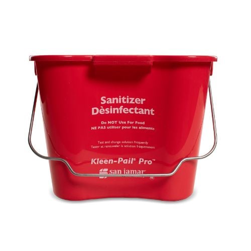 San Jamar Polypropelene Rectangle Bucket L26.67xW23.5xH20.32cm, 7.57L, Red, Kleen Pail Pro
