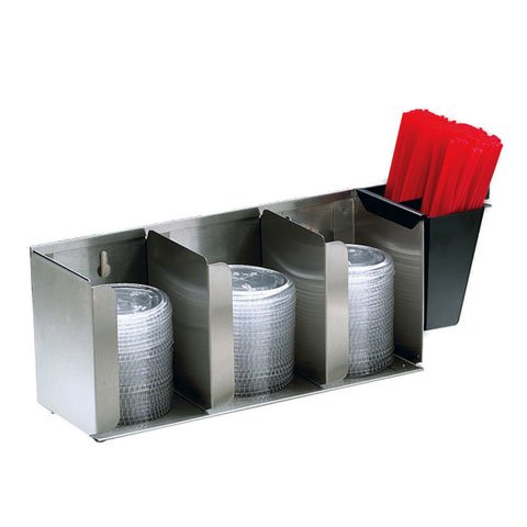 San Jamar Stainless Steel Adjustable 3-Lid Organizer
