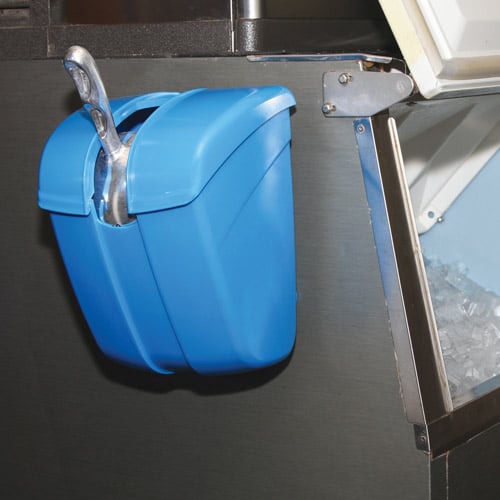 San Jamar Saf-T-Ice Scoop Caddie, Blue, Works Up To 86Oz Scoop