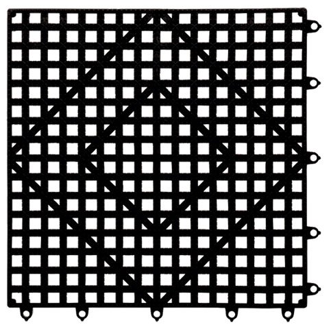 San Jamar Versa-Mat Deck Tile 12x12, Black