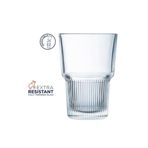 Arcoroc Starline Tempered Stackable Hi Ball Tumbler Ø8.5xH12cm, 350ml-12¼oz