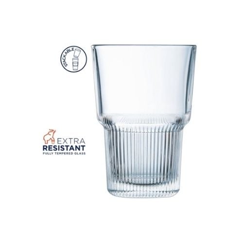 Arcoroc Starline Tempered Stackable Hi Ball Tumbler Ø9xH13cm, 420ml-14¾oz