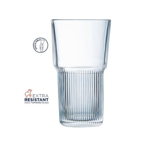 Arcoroc Starline Tempered Stackable Hi Ball Tumbler Ø9.5xH18cm, 650ml-22¾oz