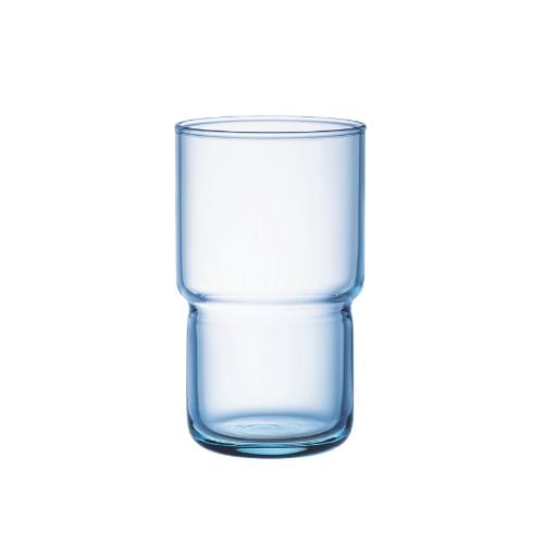 Arcoroc Log Tempered Glass Highball Tumbler Ø7xH12cm, 320ml-10.3/4Oz, Ice Blue