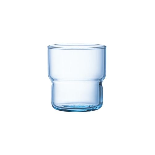 Arcoroc Log Tempered Glass Old Fashioned Tumbler Ø7.3xH7.9cm, 220ml-7¼Oz, Ice Blue