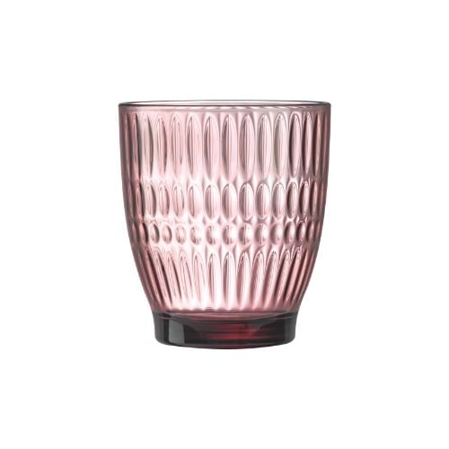 Arcoroc Rock Tempered Glass Double Old Fashioned Tumbler Ø8.55xH9.65cm, 340ml-11.1/4Oz, Dew Ice Pink