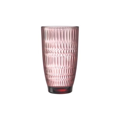 Arcoroc Rock Tempered Glass Tumbler Ø7.75xH13.6cm, 390ml-13Oz, Cooler Dew Ice Pink