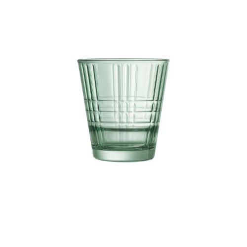 Arcoroc Stack Up Cross Tempered Glass Old Fashioned Tumbler Ø8.3xH8cm, 210ml-7Oz, Green
