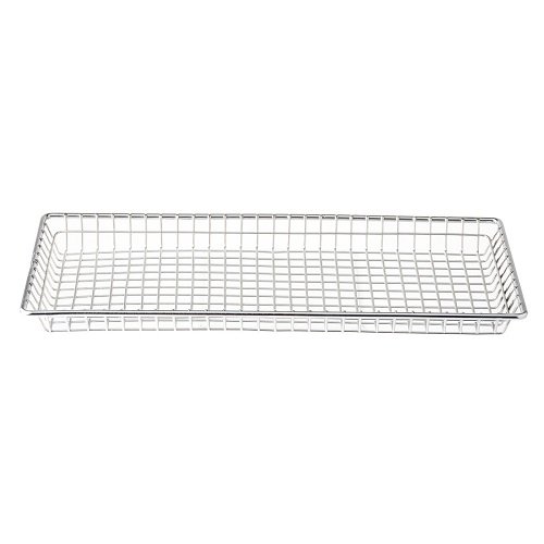 Tablecraft Stainless Steel Rectangle Wire Serving Basket L14xW7xH1"