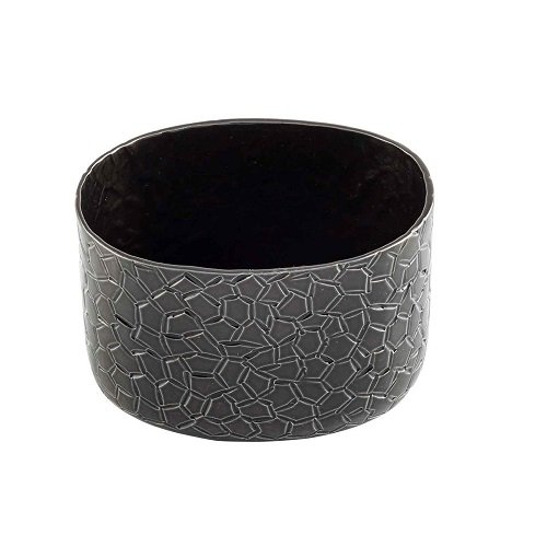 Tablecraft Crackle Collection Aluminium Oval Sugar Packet Holder L3.25xW2.38xH2.13", 6oz, Black