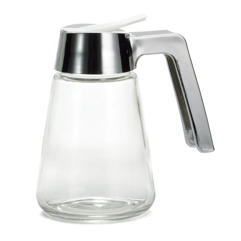 Tablecraft Glass Modern Syrup Dispenser With Chrome Plastic Top 12oz