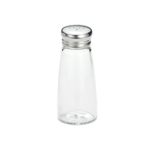 Tablecraft Glass Round Shaker 3oz, 18/8 Stainless Steel Top