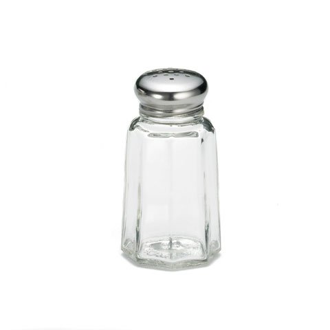 Tablecraft Glass Paneled Shaker 1Oz, W/18.0 Stainless Steel Top