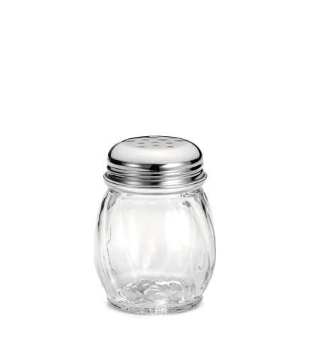 Tablecraft Swirled Cheese Shaker, Chrome Perforated Top, 6oz