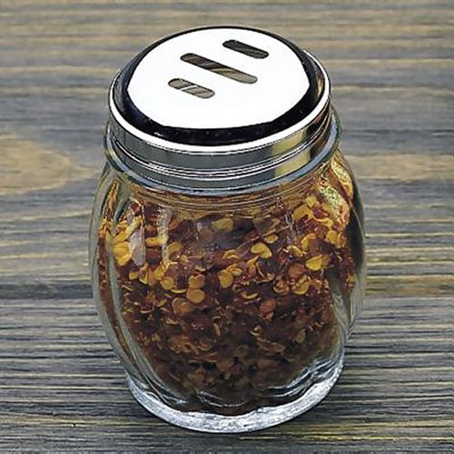 Tablecraft Swirl Glass Cheese Shaker With Chrome Slotted Top 6oz