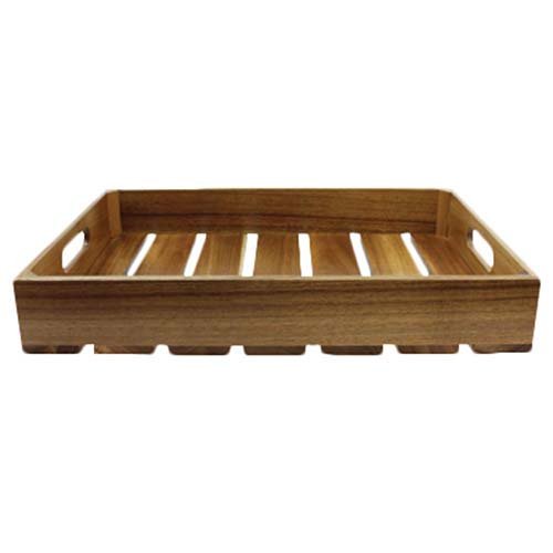 Tablecraft 1.1 Gastro Serving And Display Crate 20¾X12¾X2¾", Acacia Wood