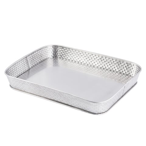 Tablecraft Brickhouse Collection Stainless Steel Rectangular Platter L12xW9xH1½ "