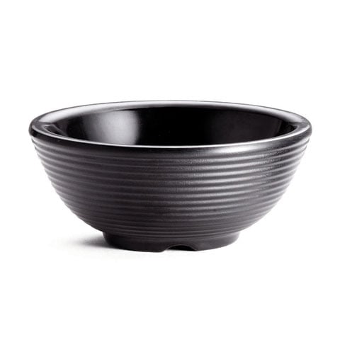 Tablecraft Melamine Round Ribbed Ramekin 3.5/8"xH1.5", 4oz, Black