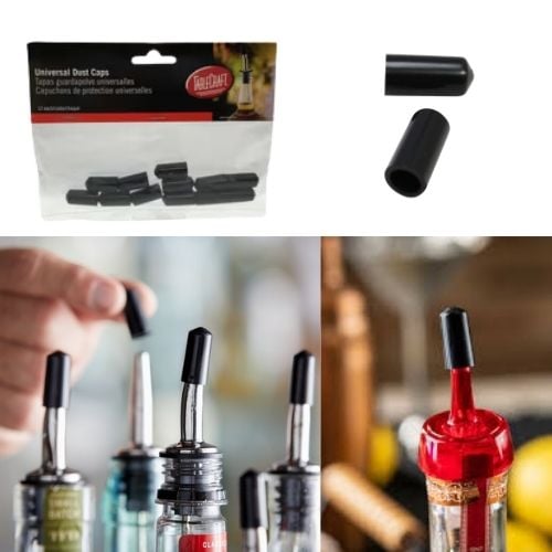 Tablecraft Dust Cap For Small Liquor Pourers 12Pcs/Pkt, Opaque Black