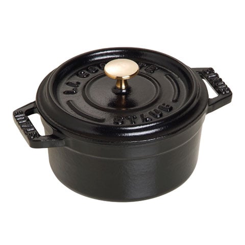 Staub Cast Iron Round Cocotte, Ø10cm, Black