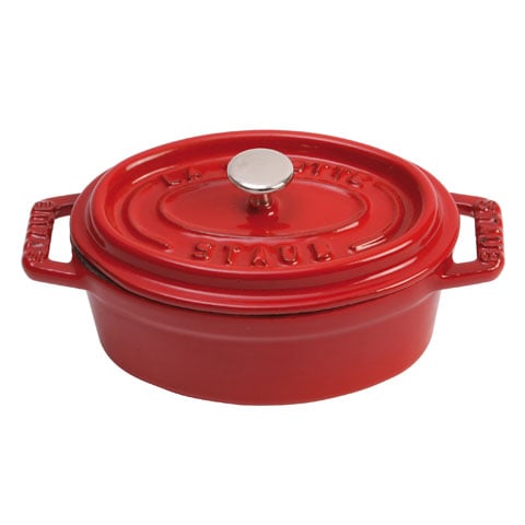 Staub Cast Iron Oval Cocotte, L11xW8.7xH7.5cm, Cherry