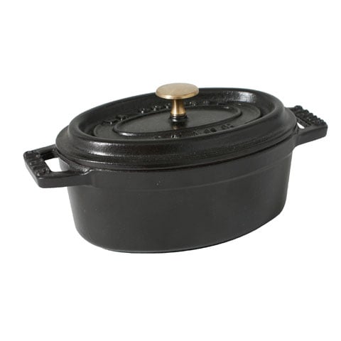 Staub Cast Iron Oval Cocotte L11xW8.7xH7.5cm, Black