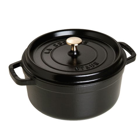 Staub Cast Iron Round Cocotte, Ø24cm, Black